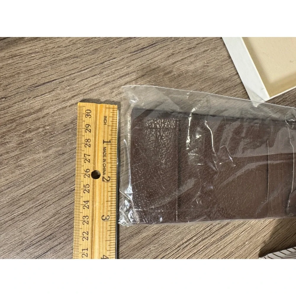Billpak Brown Leather‎ Wallet Deep Buff Shrunken Cowhide Bifold NEW Vintage box